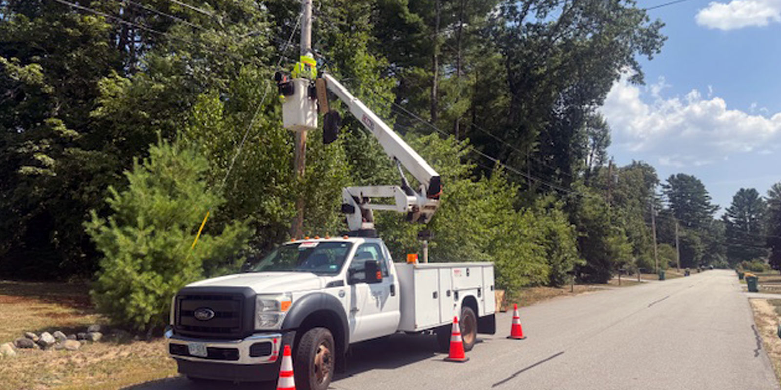 Aerial drop installation from bucket
